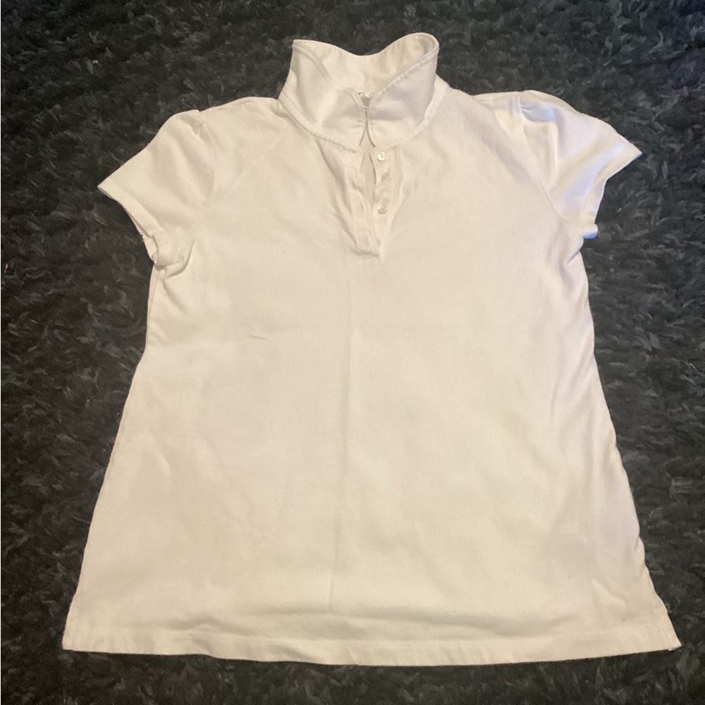 GAP White Polo T-Shirt Fitted Cap Sleeve